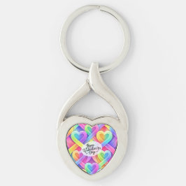 Llavero Colorful Modern Hearts Pattern Valentine’s Day 