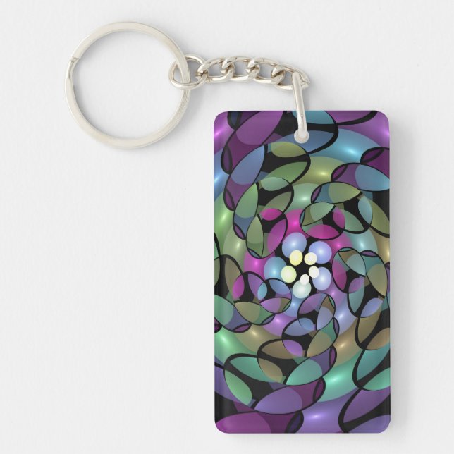 Llavero Colorful Movements Abstract Striking Fractal Art (Frente)