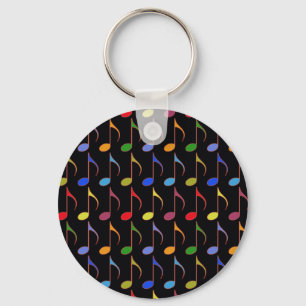 Llavero colorful musical notes pattern