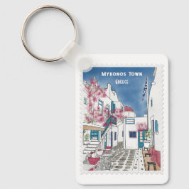 Llavero Colorful Mykonos Custom Greece Vacation Souvenir