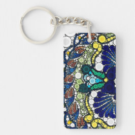 Llavero colorful talavera pottery mexican blue photo art 