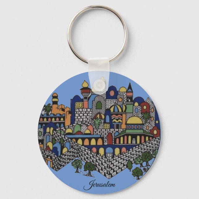 Llavero Colorida cerámica de Jerusalén (Anverso)