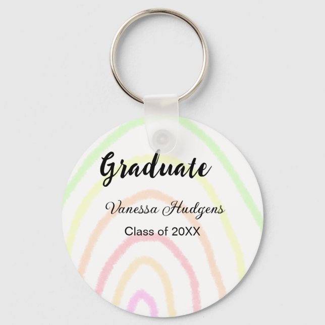 Llavero Colorida graduación del boho arcoiris agregar nomb (Anverso)