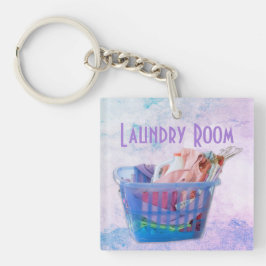 Llavero Colorida Lavandería Doblada Sobre Peligros En Cest