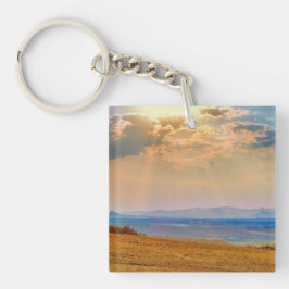 Llavero Colorida puesta de sol sobre las tierras altas de 