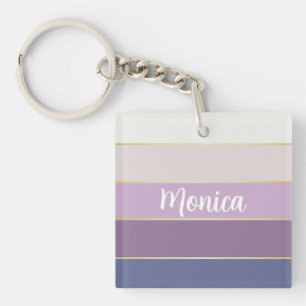 Llavero Coloridas bandas de color Purple Gold personalizad