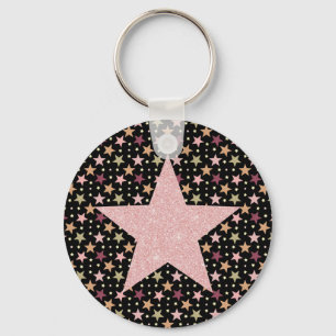 Llavero Coloridas estrellas en negro