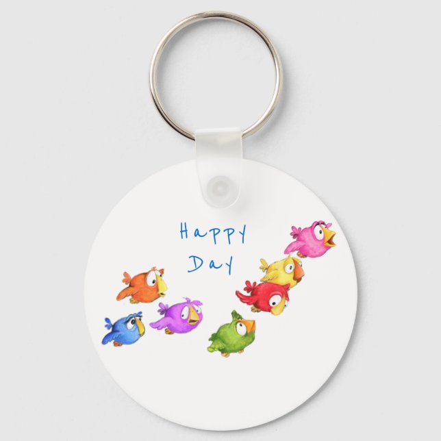 Llavero Coloridas Flying Birds Keychain Sparrows (Anverso)