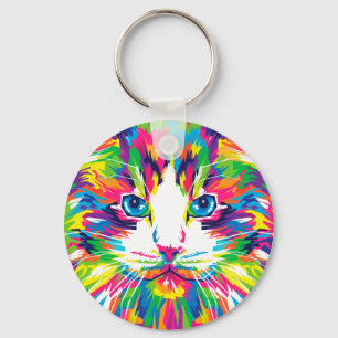 Llavero Coloridas imágenes de gatos artísticas de gatos es