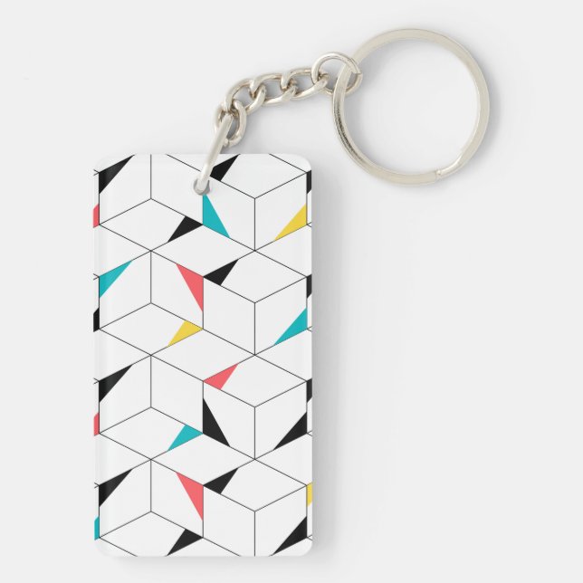 Llavero Coloridas, modernas, alegres y de moda, cubos aleg (Atrás)