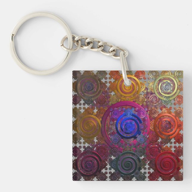 Llavero Coloridas placas eléctricas circulares Anillo de t (Frente)