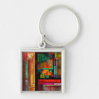 Llavero Coloridas plazas Patrón de arte abstracto moderno 
