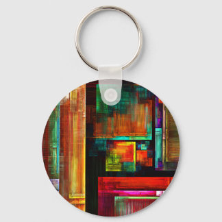 Llavero Coloridas plazas Patrón de arte abstracto moderno 