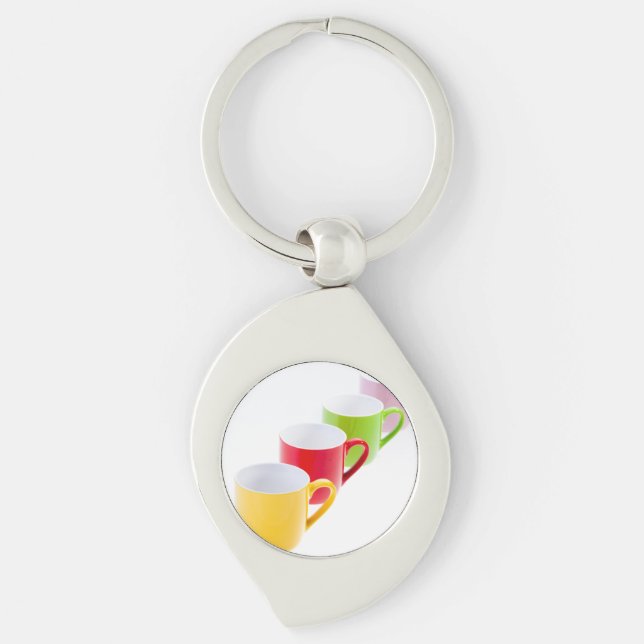 Llavero Coloridas tazas de café (Anverso)