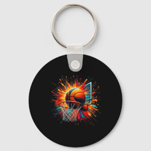 Llavero Colorido baloncesto Tie Dye Color Splash Hoop Net