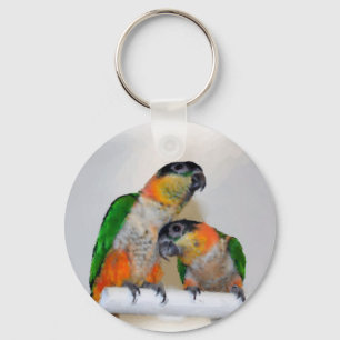 Llavero Colorido Caique Parrot Pair Keychain
