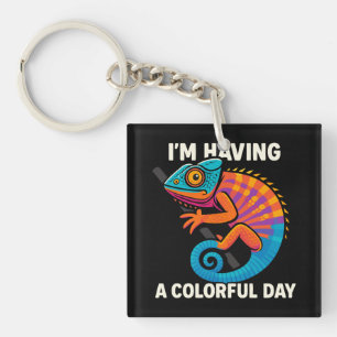 Llavero Colorido Chameleon Lizard Life Rainbow Reptile