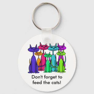 Llavero colorido de los gatos