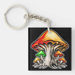 Llavero Colorido Earthy Psychedelic Mushroom Art