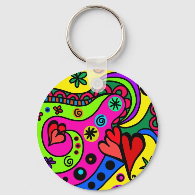 Llavero Colorido hippy psicodélico (Anverso)