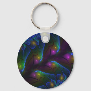 Llavero Colorido Luminoso Abstracto Moderno Trippy Fractal