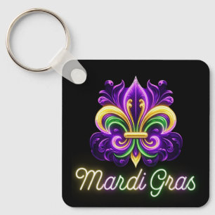 Llavero Colorido Mardi Gras Neon Fleur de lis