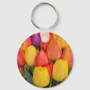 Llavero Colorido montón de tulipanes de primavera