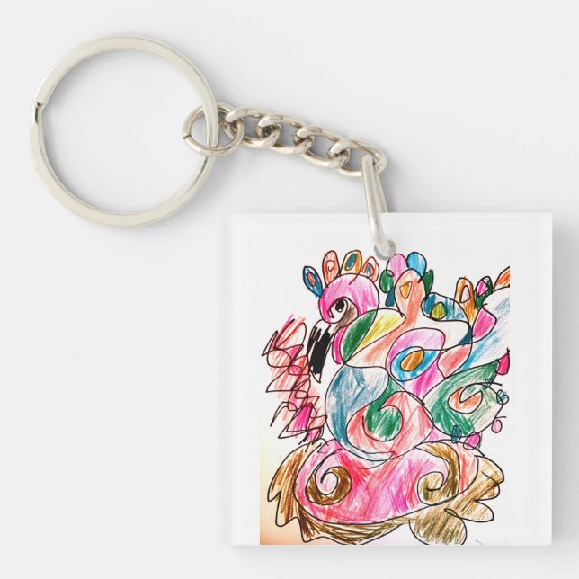 Llavero Colorido pavo real (Frente)