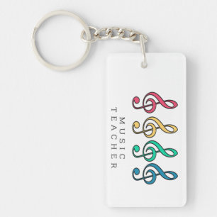 Llavero Colorido profesor de música Treble Clef
