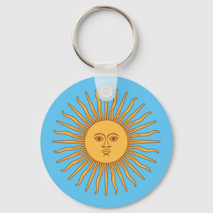 Llavero Colorido Sol de Mayo sonriente azul y amarillo