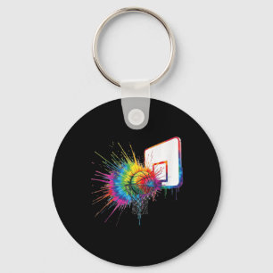 Llavero Colorido Tie Dye Baloncesto Hoop Paint Splatter Sp