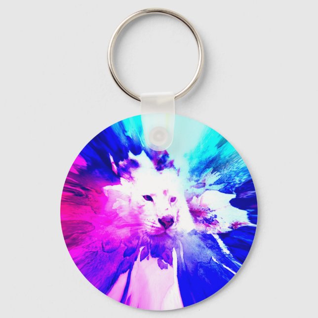 Llavero colorido tigre blanco (Anverso)