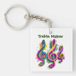 Llavero Colorido Treble Clef Music Design