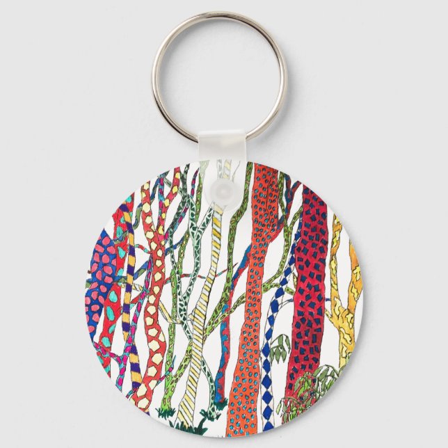 Llavero colorido y divertido del bosque loco (Anverso)