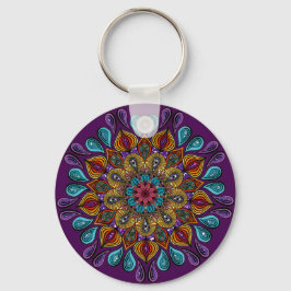 Llavero Colorido y moderno Mandala Trippy Psychedelic Hipp