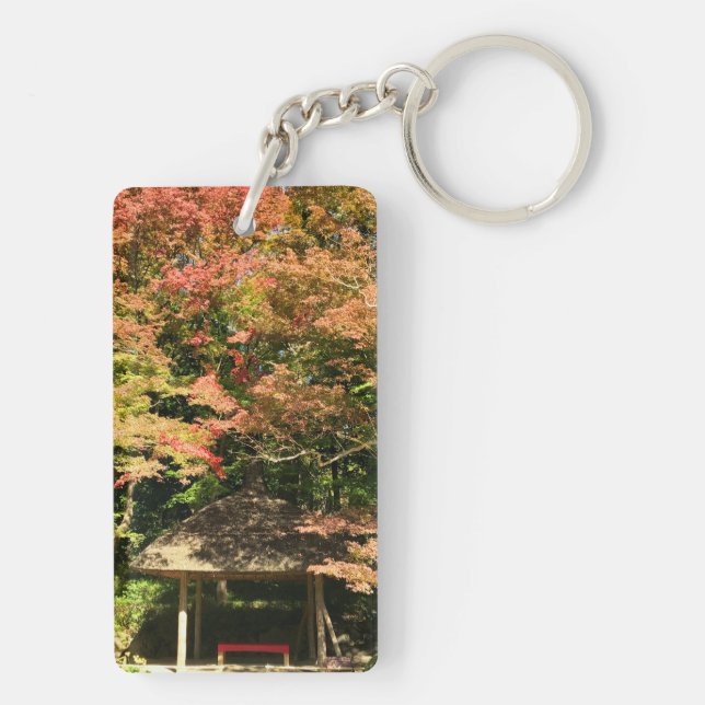 Llavero Coloridos arboles de arce y casa de descanso (Atrás)