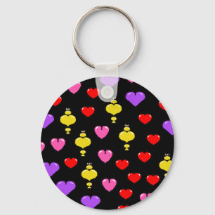 Llavero Coloridos corazones Patrón 1