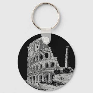 Llavero Colosseo blanco y negro