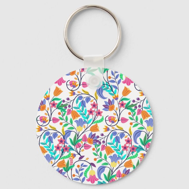 Llavero Colourful Exotic Floral Pattern-23147 (Anverso)