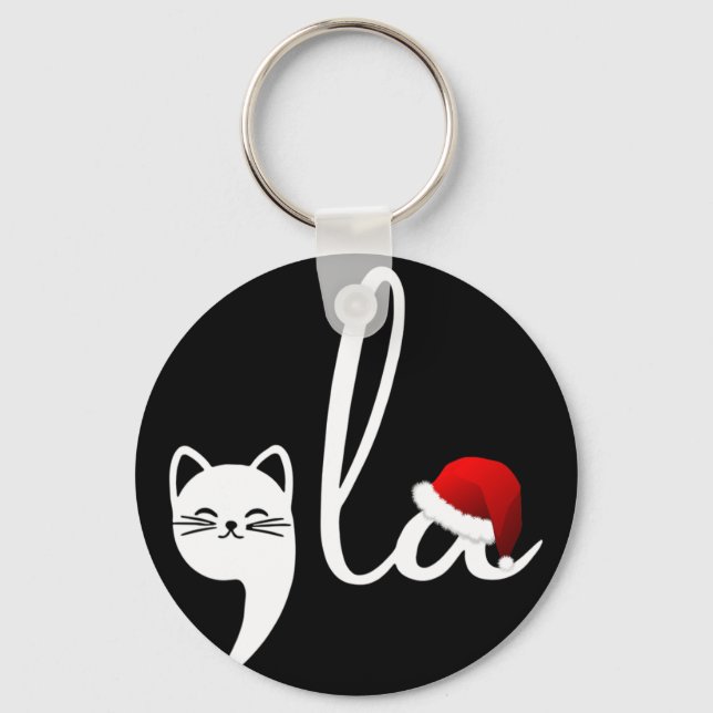 Llavero Coma del gato divertida La Kamala Harris Navidades (Anverso)