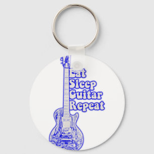 Llavero Coma guitarra dormido repetida. guitarra azul vint
