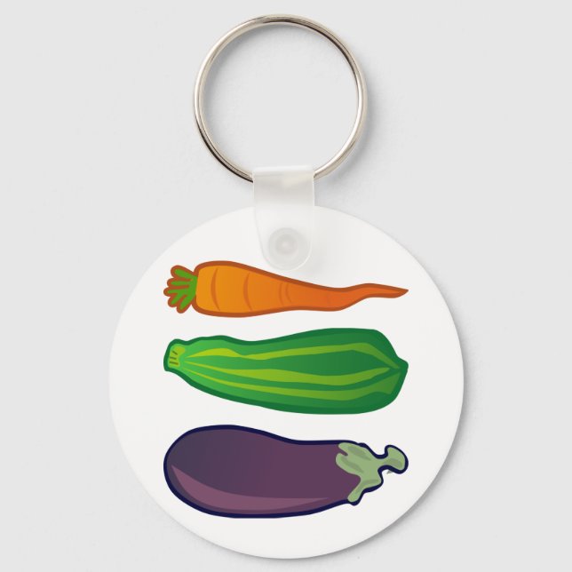 Llavero Coma tus verduras Zucchini Eggplant Keychain (Anverso)