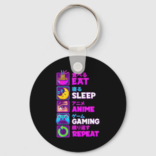 Llavero Come Anime Juego Duerme Repite Kawaii Otaku Anime 