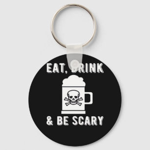 Llavero Come Bebe Y Sé Espantoso Cerveza De Halloween Vint