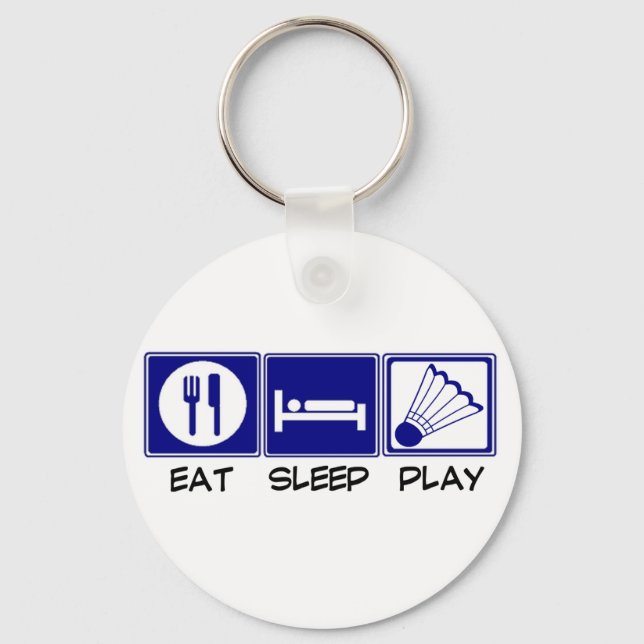 Llavero Come, Duerme, Juega a Badminton (Anverso)