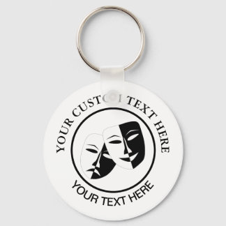 Llavero Comedia mascarilla teatral Personalizado blanco ne