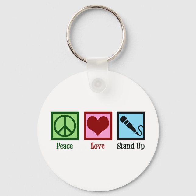 Llavero Comediante Peace Love Stand Up Comedy Club (Anverso)