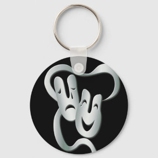 Llavero Comedy Tragedy Theater Mask Black White Basic