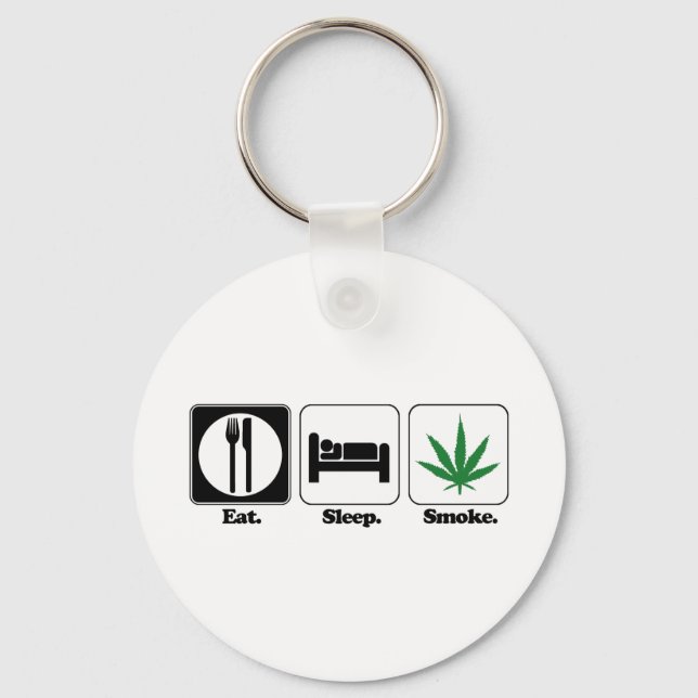 Llavero comer dormir fumar marihuana (Anverso)