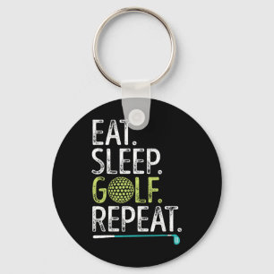 Llavero Comer Dormir Golf Repetir Golfista Divertido Hombr